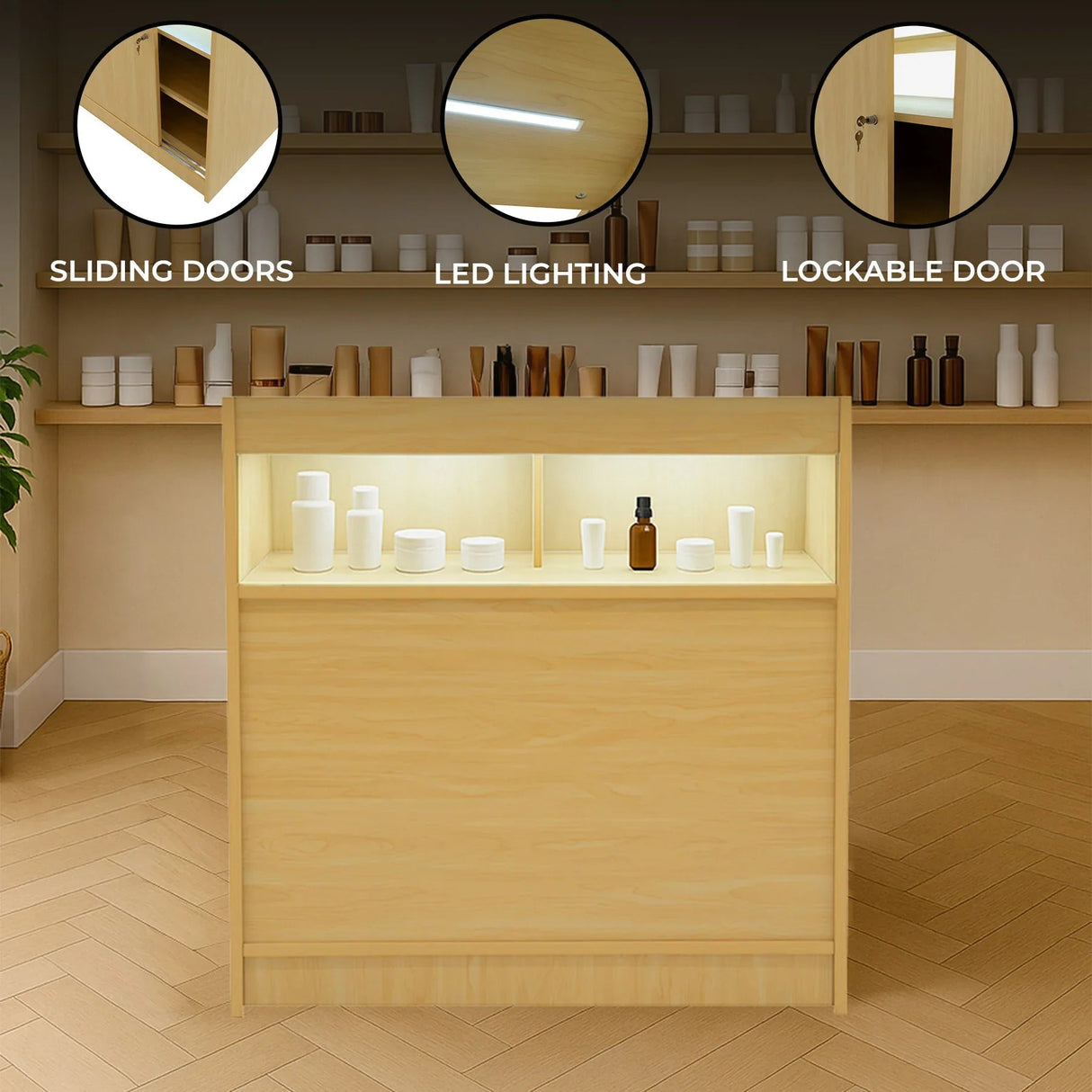 LED Retail Shop Counter B900 - Maple