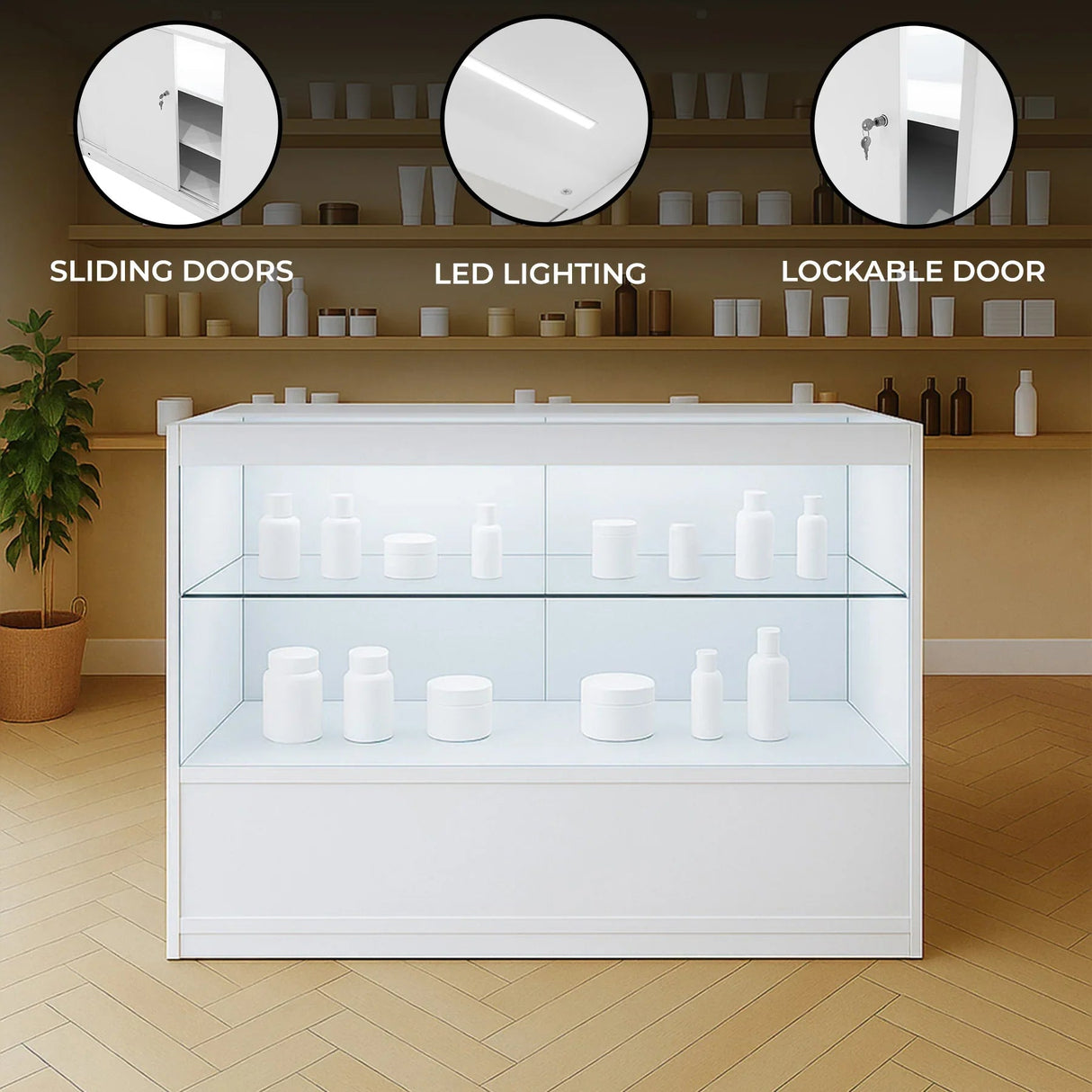 LED Retail Shop Counter C1200 - White