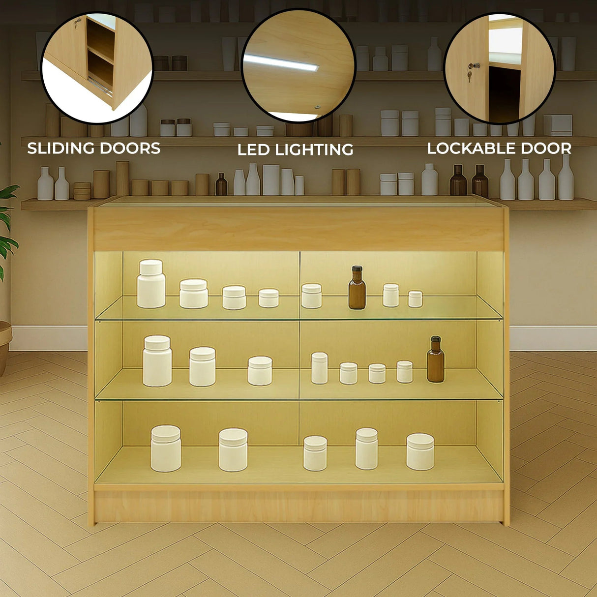LED Retail Shop Counter K1200 - Maple