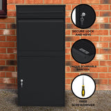 Black Anti-Theft Parcel Post Box XL