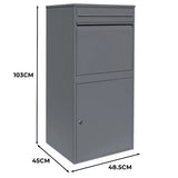 Grey Anti-Theft Parcel Post Box XL