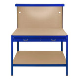 Workbench with Pegboard, Drawer & Light – Blue
