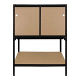 Workbench with Pegboard, Drawer & Light – Black