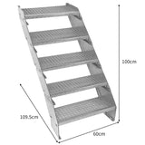 Adjustable 5 Section Galvanised Staircase - 600mm Wide