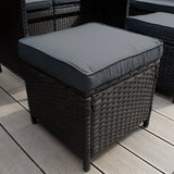 Rattan Corner Set & Storage Box - Black