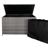 Rattan Corner Set & Storage Box - Grey