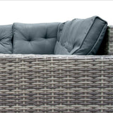 Rattan Corner Set & Storage Box - Grey