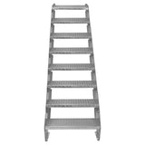 Adjustable 8 Section Galvanised Staircase - 600mm Wide