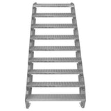 Adjustable 9 Section Galvanised Staircase - 900mm Wide