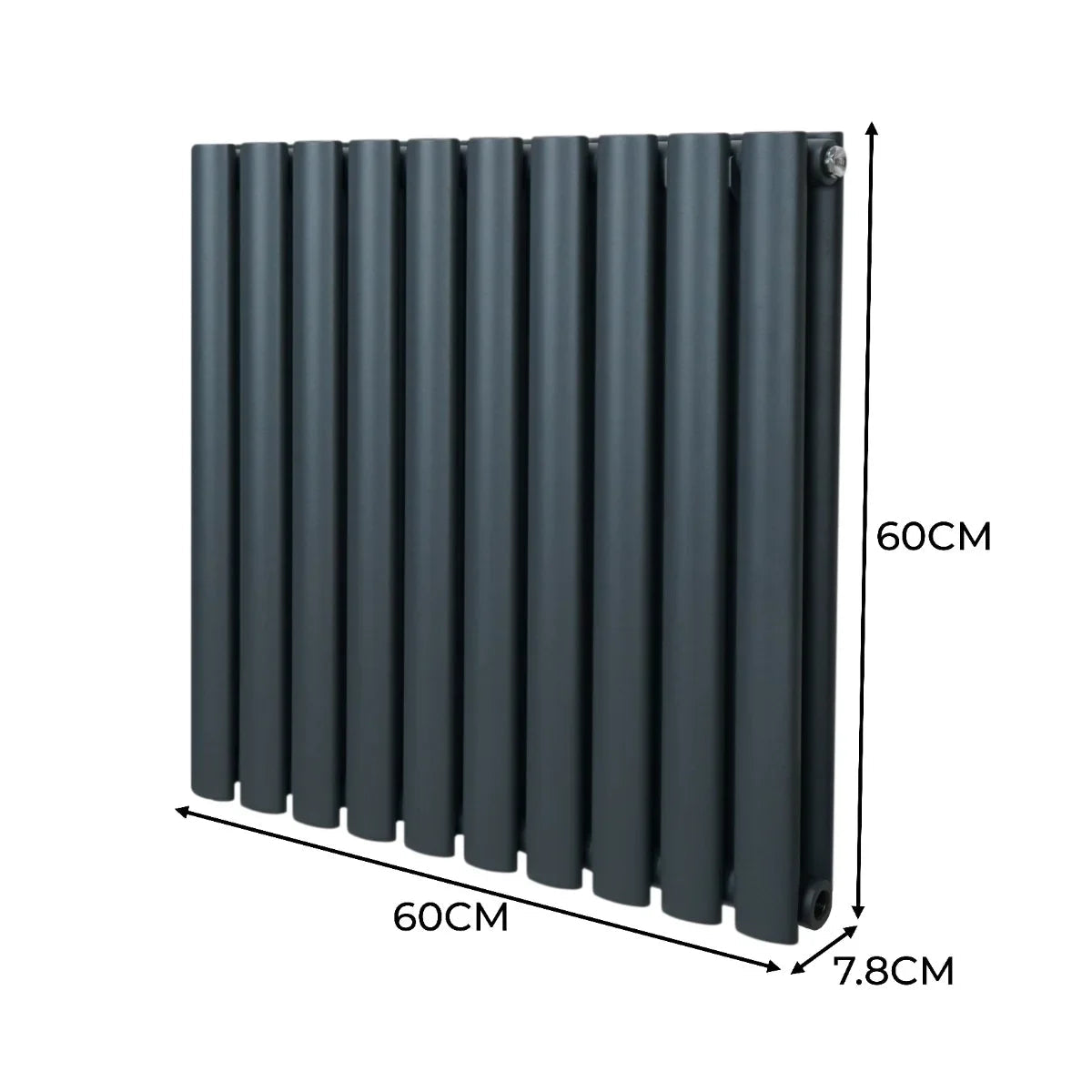 Oval Column Radiator – 600mm x 600mm - Anthracite Grey