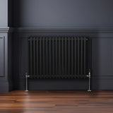 Traditional 2 Column Radiator - 600 x 832mm - Black