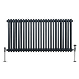 Traditional 2 Column Radiator - 600 x 1192mm - Anthracite Grey