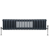 Traditional 3 Column Radiator - 300 x 1192mm - Anthracite Grey