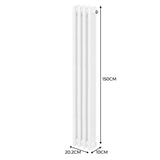 Traditional 3 Column Radiator - 1500 x 202mm - White