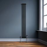 Traditional 3 Column Radiator - 1800 x 202mm - Black