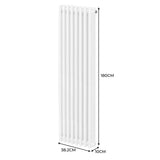 Traditional 3 Column Radiator - 1800 x 382mm - White