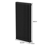 Traditional 3 Column Radiator - 1800 x 562mm - Black