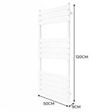 Flat Panel Towel Radiator – 1200mm x 500mm – White