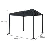 Anthracite Aluminium Pergola 3m x 3m