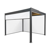 Anthracite Aluminium Pergola With White Blinds & LED Lights - 3m x 3m