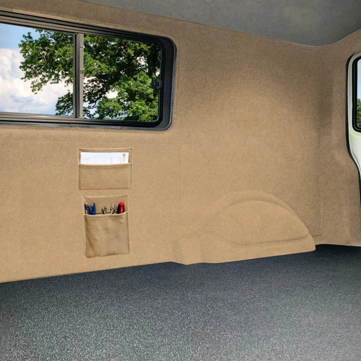 Beige Van Carpet Lining, Storage Pouches & Adhesive Glue