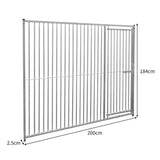 2m Dog Run Panel With Door – 5cm Bar Spacing