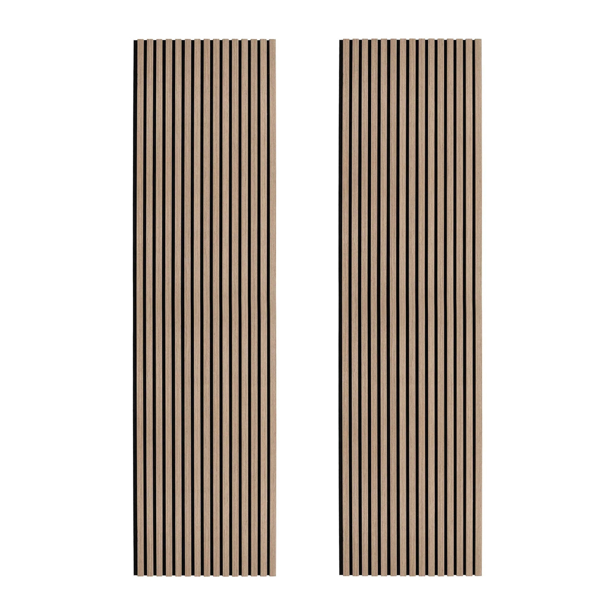 Acoustic Slat Wall Panels x 2 - Light Walnut