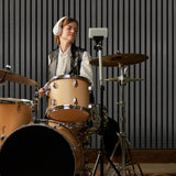 Acoustic Slat Wall Panel – Anthracite Grey