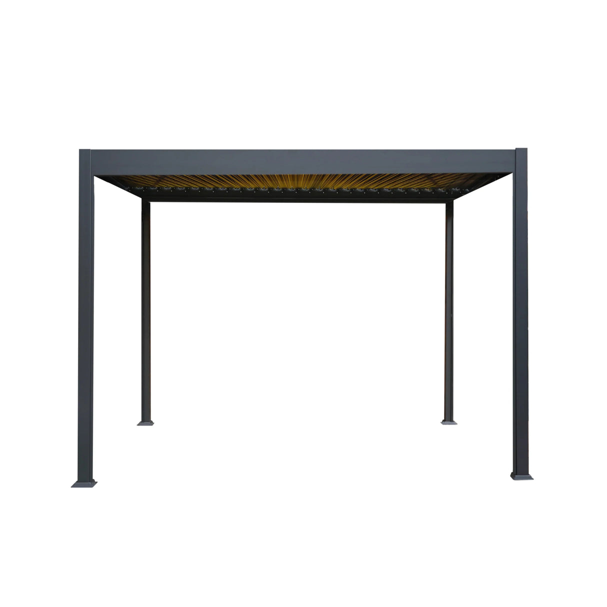 Anthracite Aluminium Pergola With LED Lights - 3m x 3m