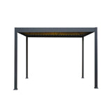 Anthracite Aluminium Pergola With LED Lights - 3m x 3m