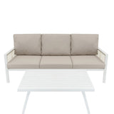 Aluminium 4 Piece Sofa Set - White
