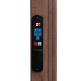 Wood Effect Aluminium Pergola With LED Lights & 2 x Side Panels - 3m x 3m