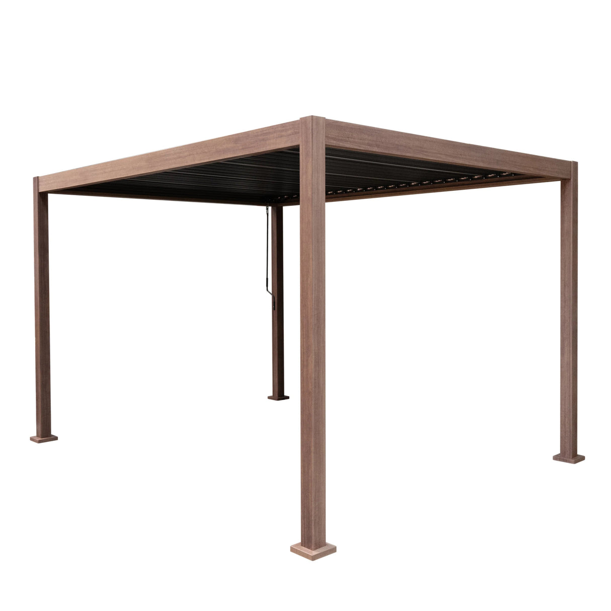 Wood Effect Aluminium Pergola 4m x 3m