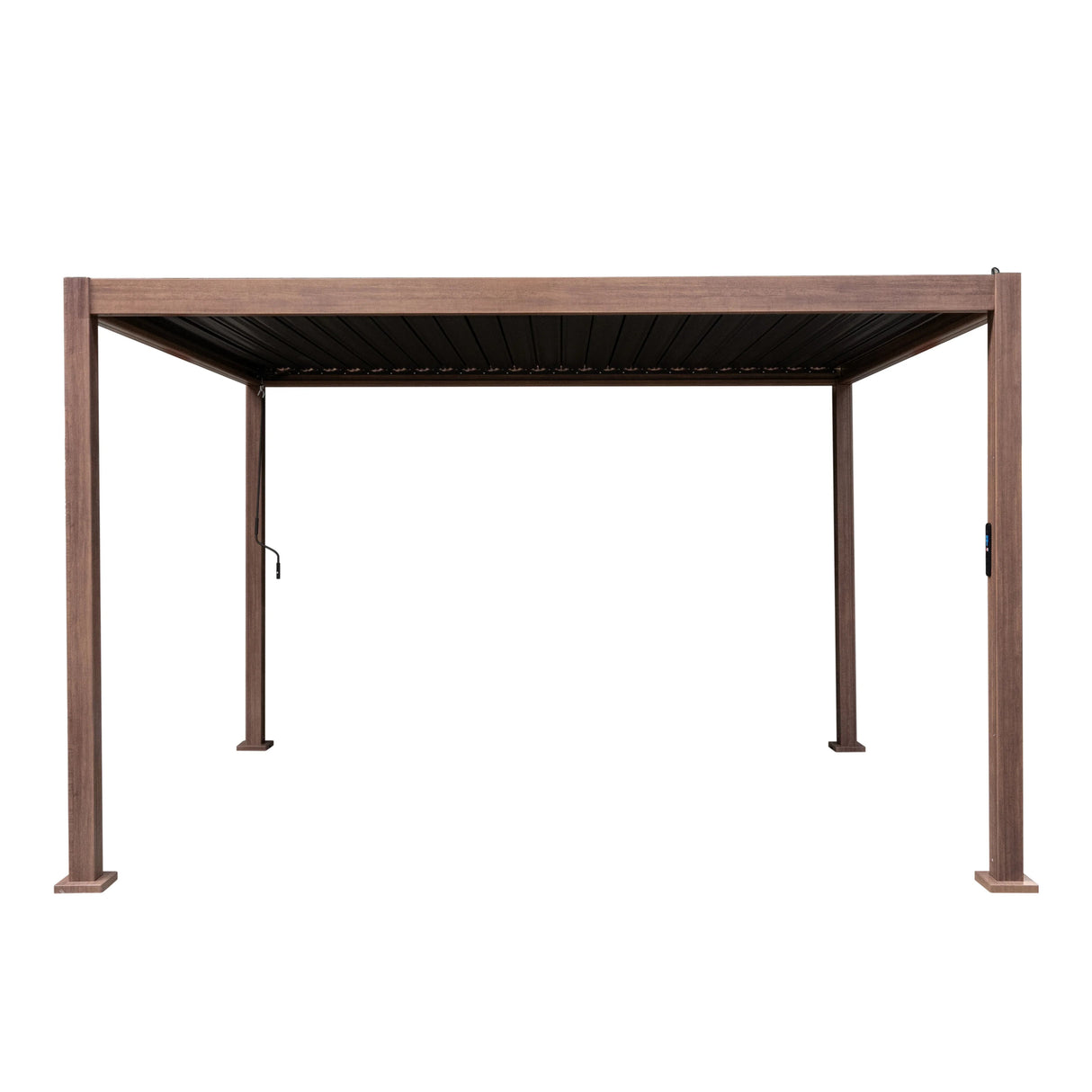 Wood Effect Aluminium Pergola 4m x 3m