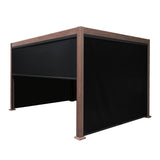 Wood Effect Aluminium Pergola With Blinds - 4m x 3m