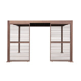 Wood Effect Aluminium Pergola 4m x 3m with 2 Louvre Panels
