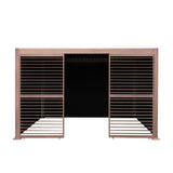 Wood Effect Aluminium Pergola With Blinds & 2 Louvre Panels - 4m x 3m