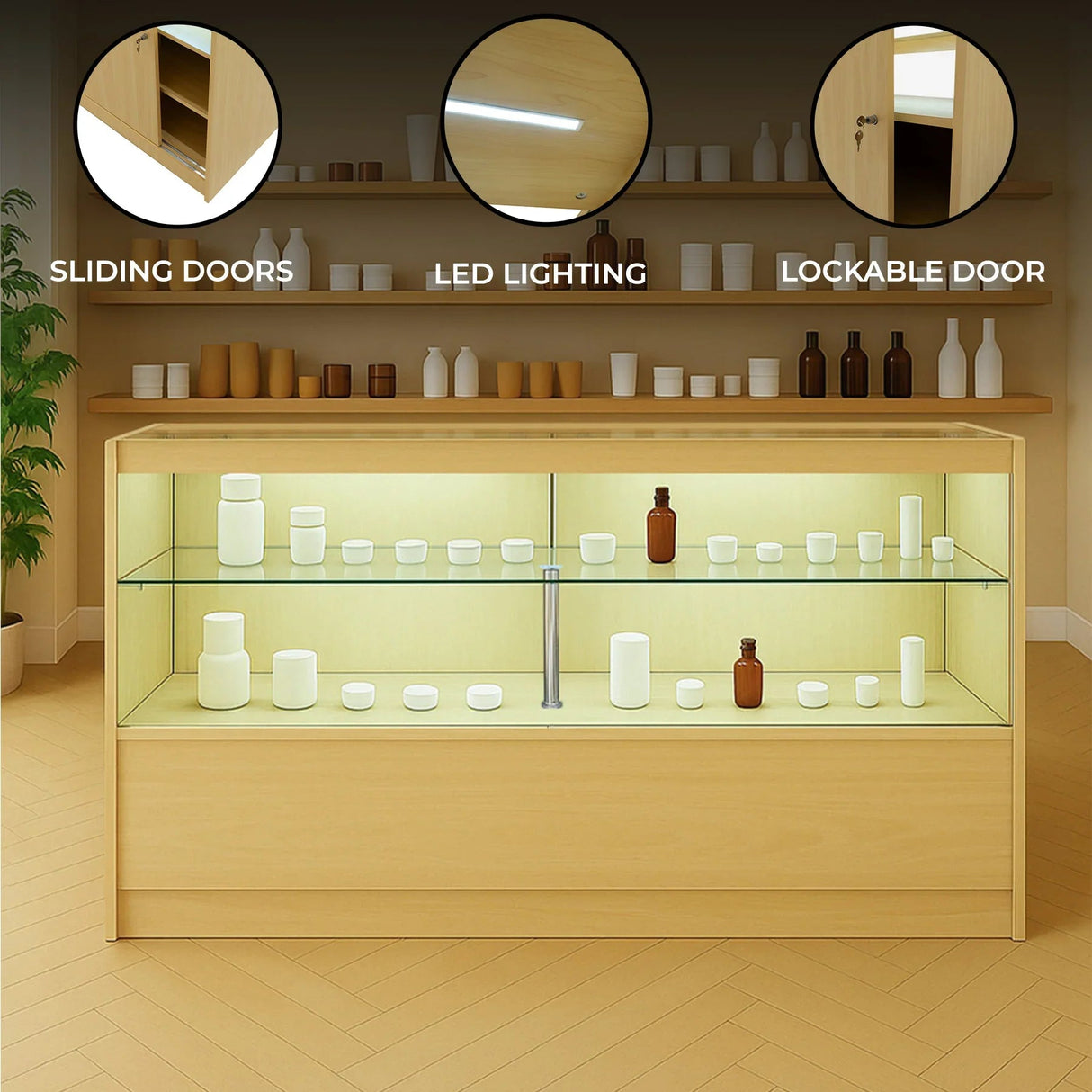 LED Retail Shop Counter C1500 - Maple