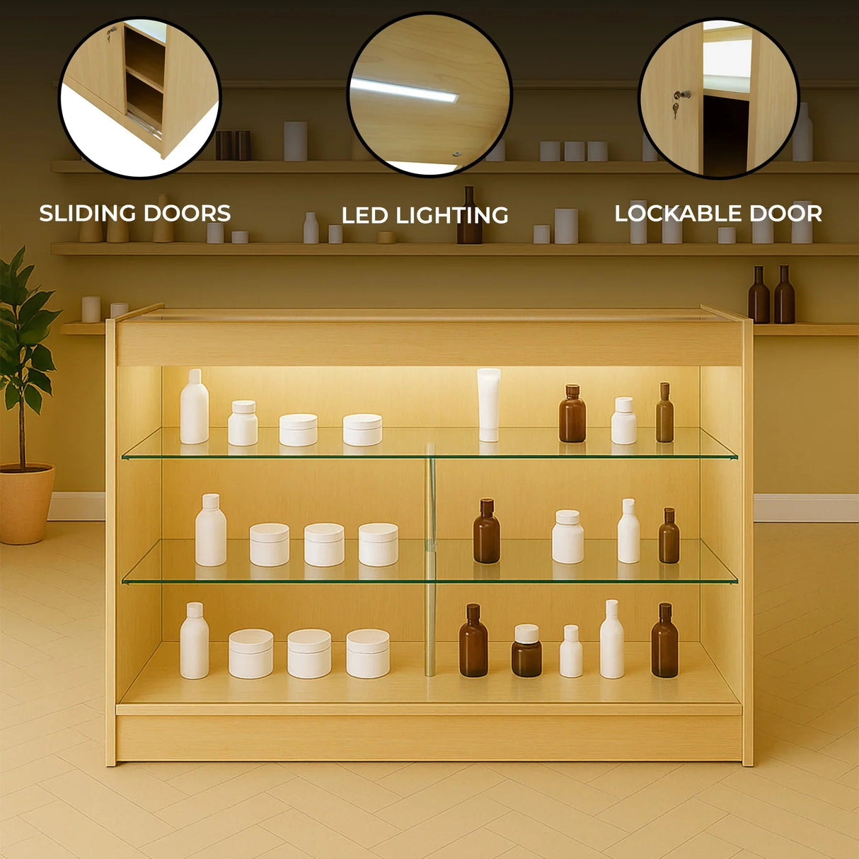 LED Retail Shop Counter K1500 - Maple