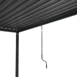 Anthracite Aluminium Pergola With White Blinds - 3m x 3m