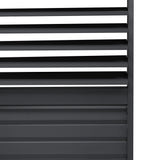 Anthracite Aluminium Pergola With LED Lights & 2 x Shutter Panels - 3m x 3m