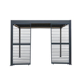 Anthracite Aluminium Pergola With White Blinds & 2 Shutter Panels - 3m x 3m