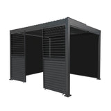 Aluminium Pergola With Anthracite Blinds & 2 Shutter Panels - 3m x 3m