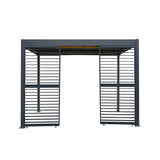 Aluminium Pergola With Anthracite Blinds, 2 x Side Panels & LED Lights - 3m x 3m