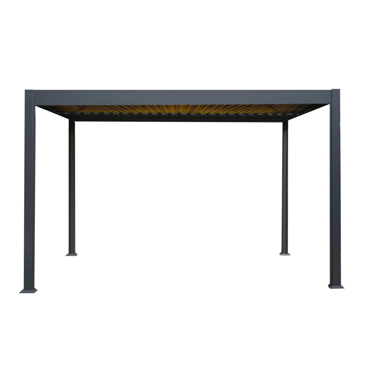 Anthracite Aluminium Pergola With LED Lights - 3m x 4m