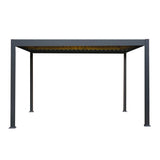 Anthracite Aluminium Pergola With LED Lights - 3m x 4m