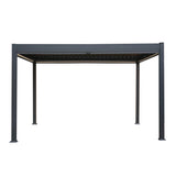 Anthracite Aluminium Pergola With White Blinds - 3m x 4m