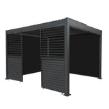 Aluminium Pergola With Anthracite Blinds & 2 Shutter Panels - 3m x 4m