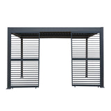 Aluminium Pergola With Anthracite Blinds & 2 Shutter Panels - 3m x 4m