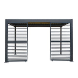 Aluminium Pergola With Anthracite Blinds, 2 x Side Panels & LED Lights - 3m x 4m